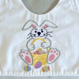 Easter Bunny Collar Embroidered Handmade Vintage Basket Easter Eggs Unisex NWOT